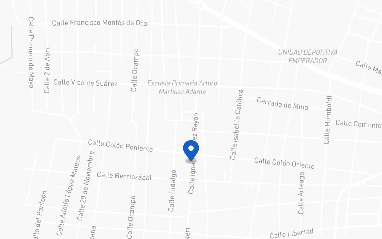 Mapa con la ubicación de la sucursal Arcelia, en Arcelia