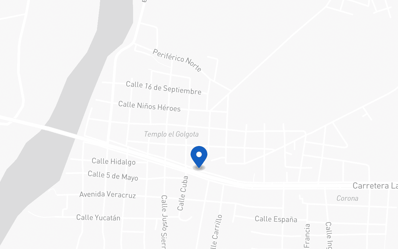 Mapa con la ubicación de la sucursal Marquelia, en Marquelia