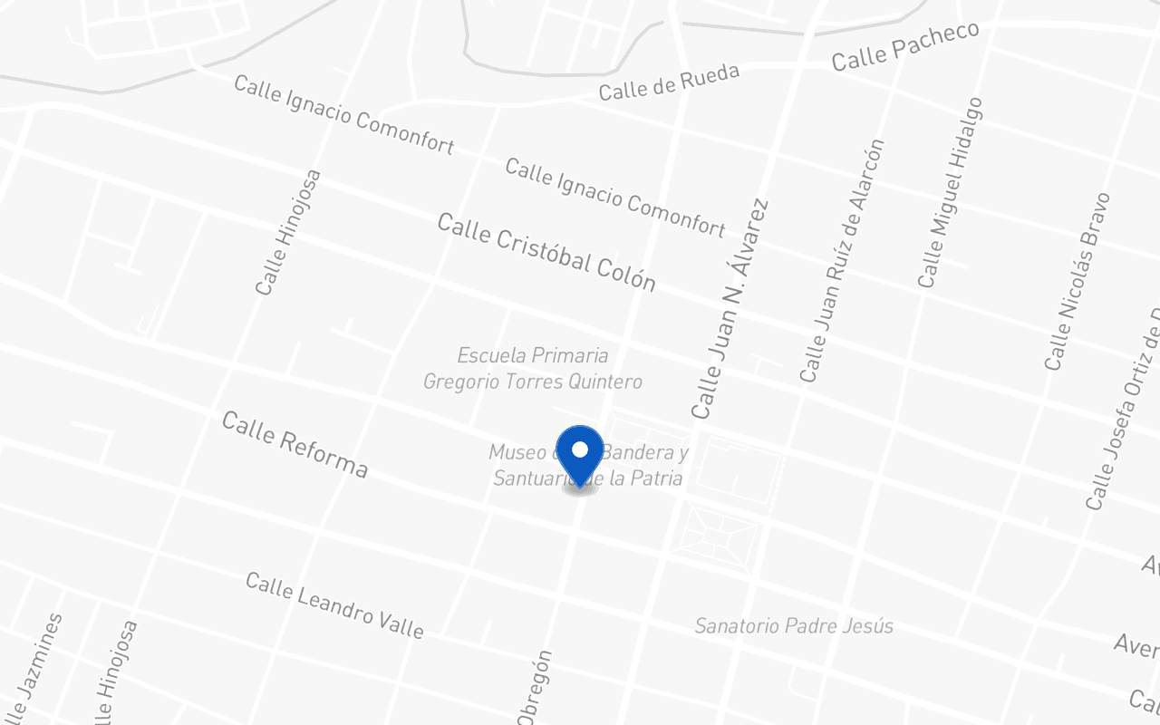Mapa con la ubicación de la sucursal Obregón, en Iguala de la Independencia