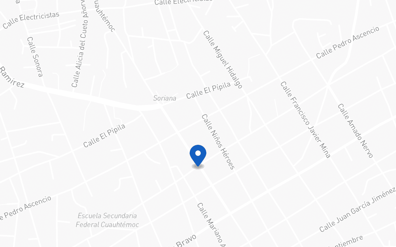 Mapa con la ubicación de la sucursal Ometepec, en Ometepec