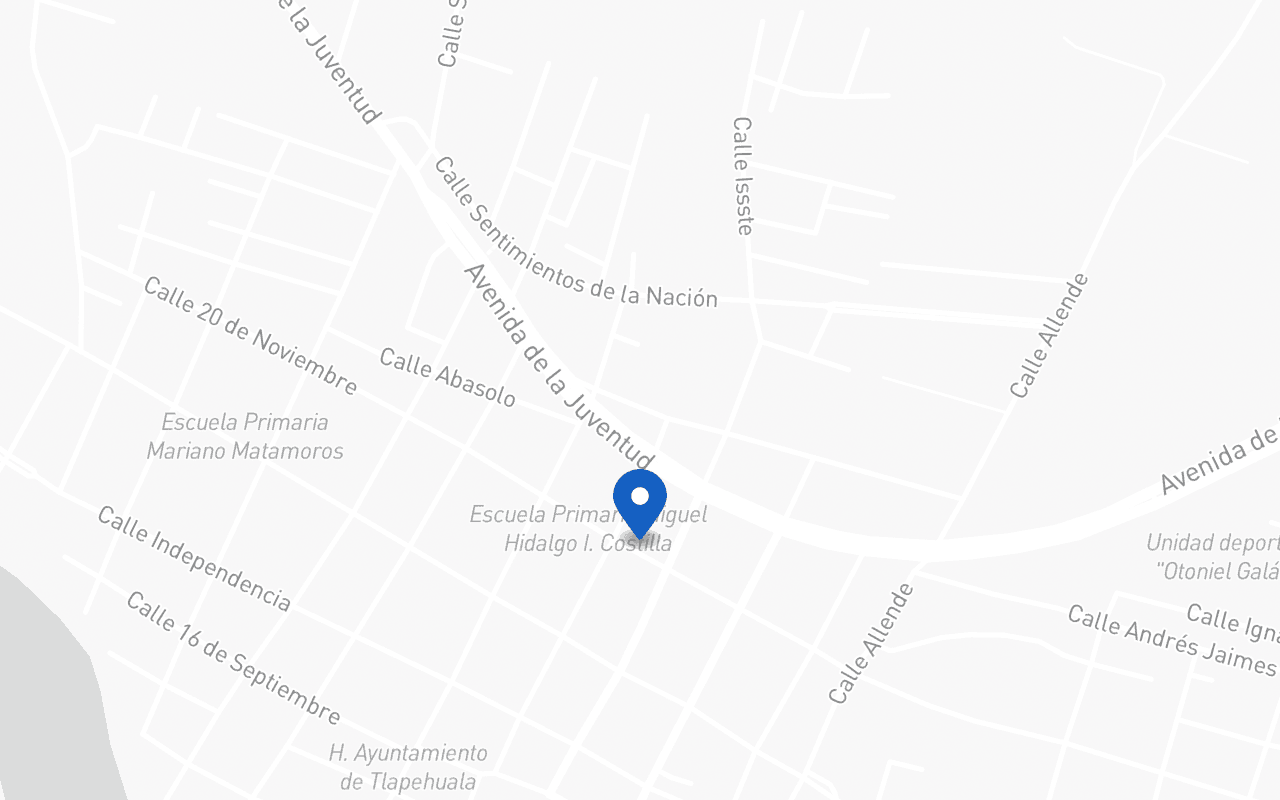 Mapa con la ubicación de la sucursal Tlapehuala, en Tlapehuala